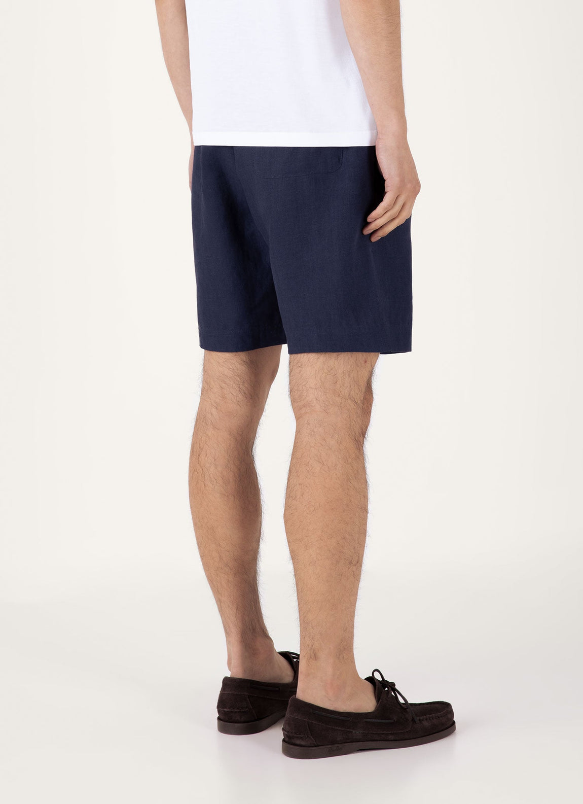 Men's Linen Drawstring Short in Light Navy