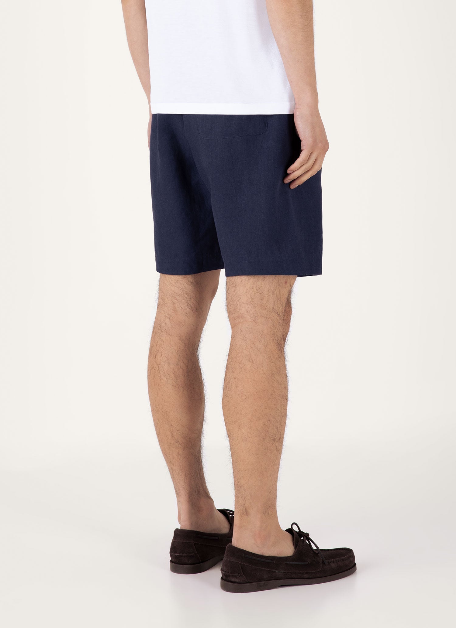 Men's Linen Drawstring Short in Light Navy