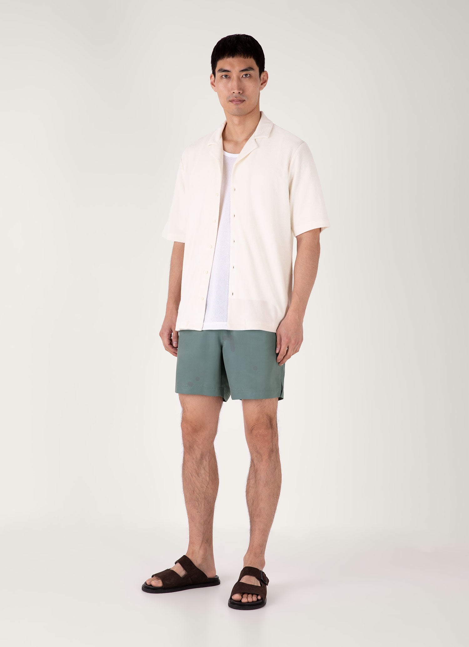 Men's Drawstring Swim Shorts in Dusk Green