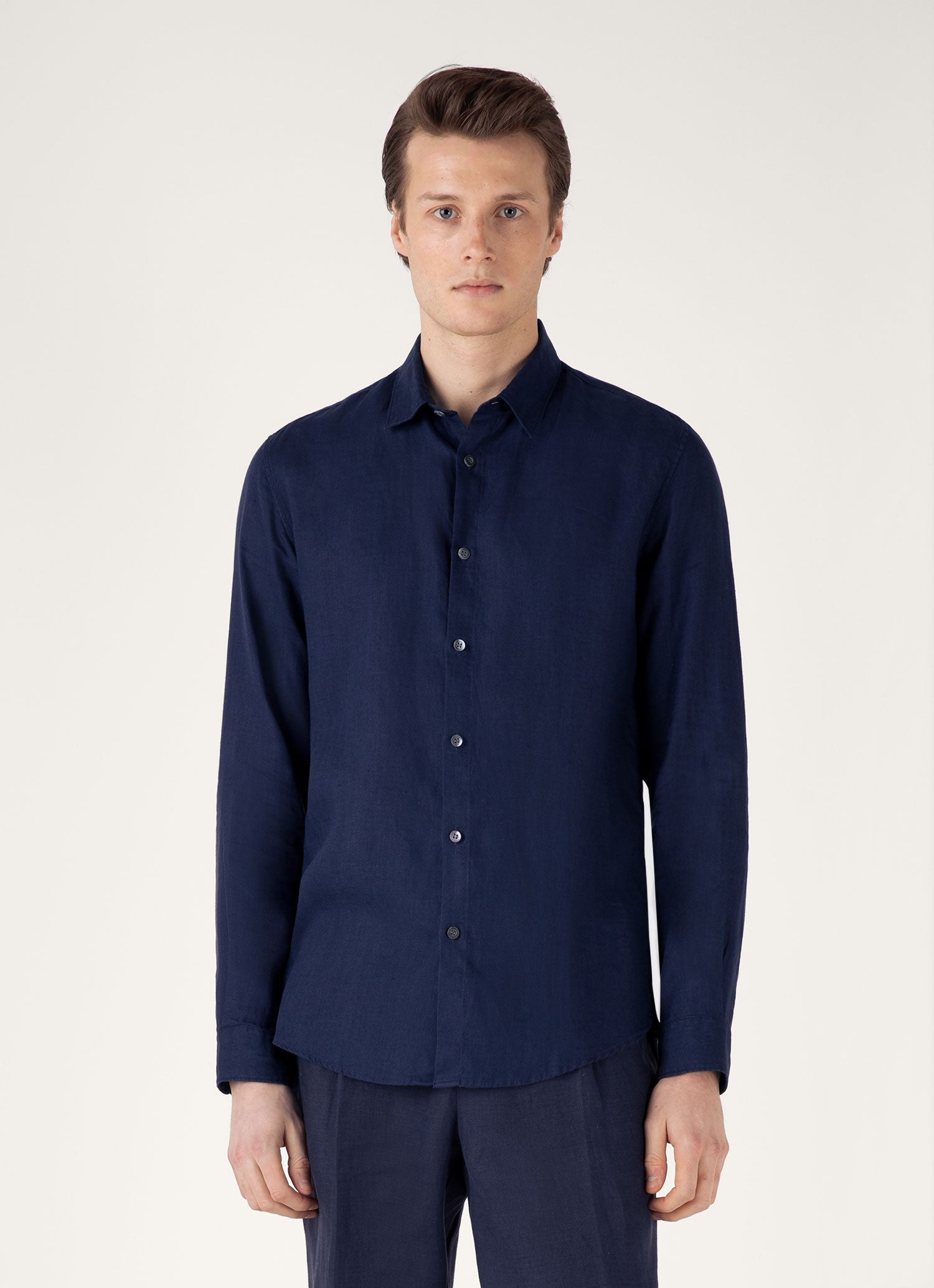 Men's Linen Shirt in Navy