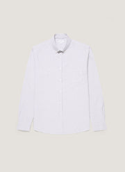 Men's Button Down Oxford Shirt in White/Navy