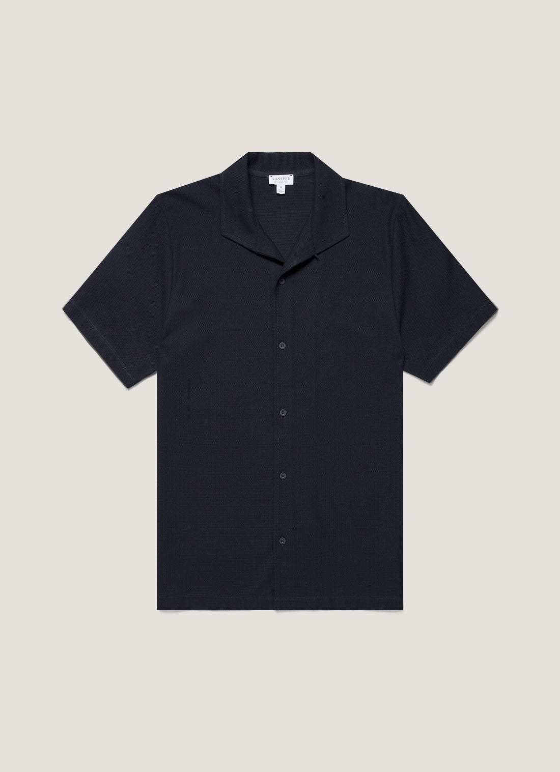 Men's Short Sleeve Textured Jersey Shirt in Midnight Navy