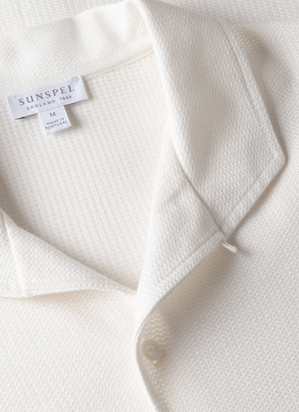 Men's Short Sleeve Textured Jersey Shirt in Ecru