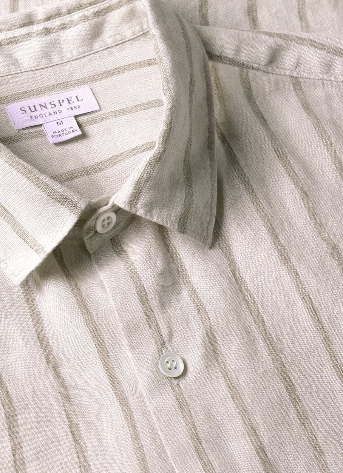 Men's Short Sleeve Linen Shirt in Dune/Ecru