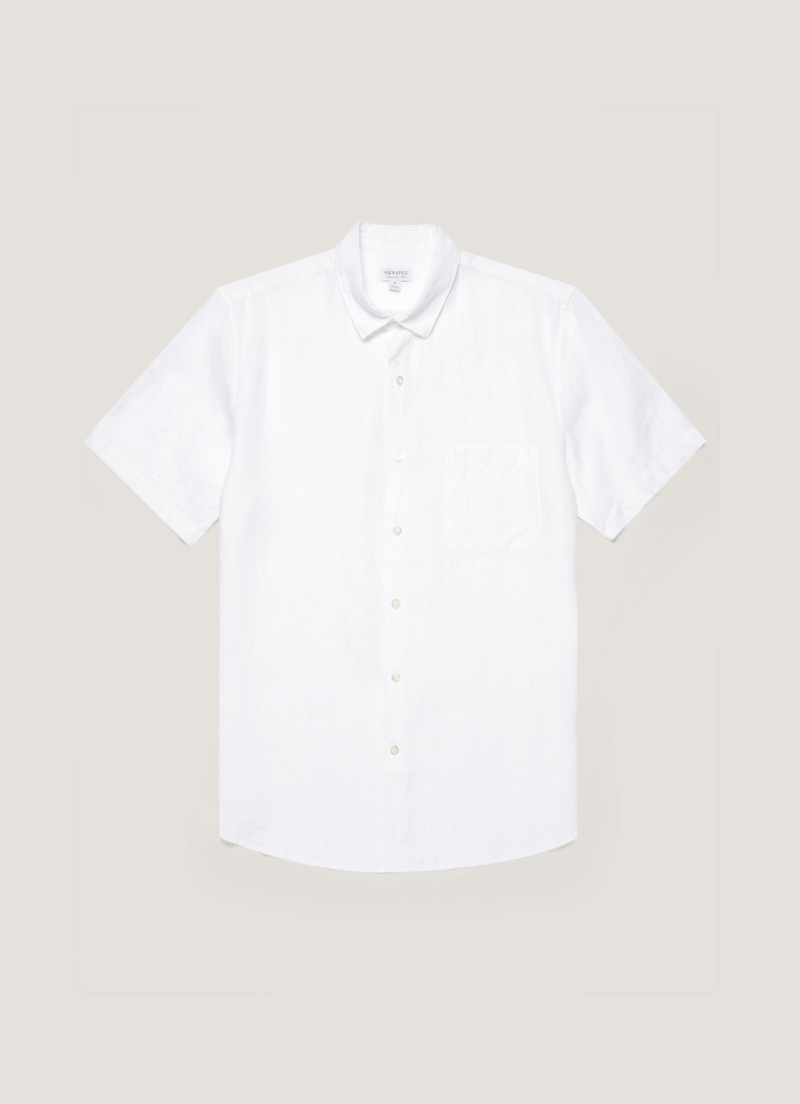 Men's Short Sleeve Linen Shirt in White
