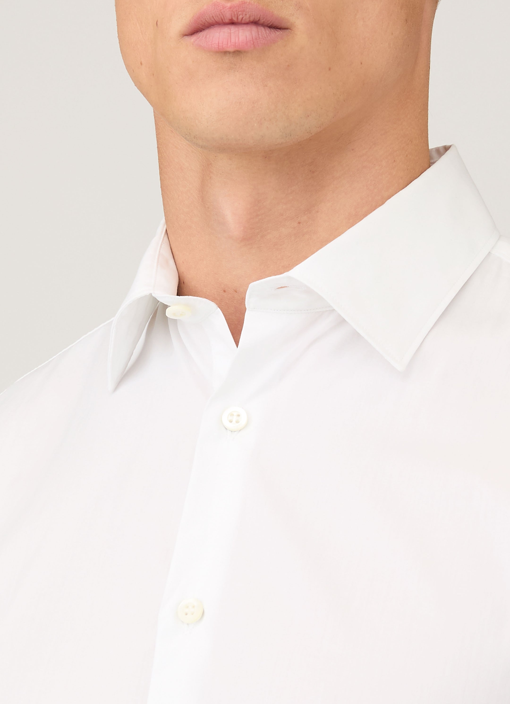 Men's Cotton Stretch Shirt in White