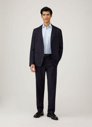 Men's Cotton Stretch Shirt in Light Blue/White