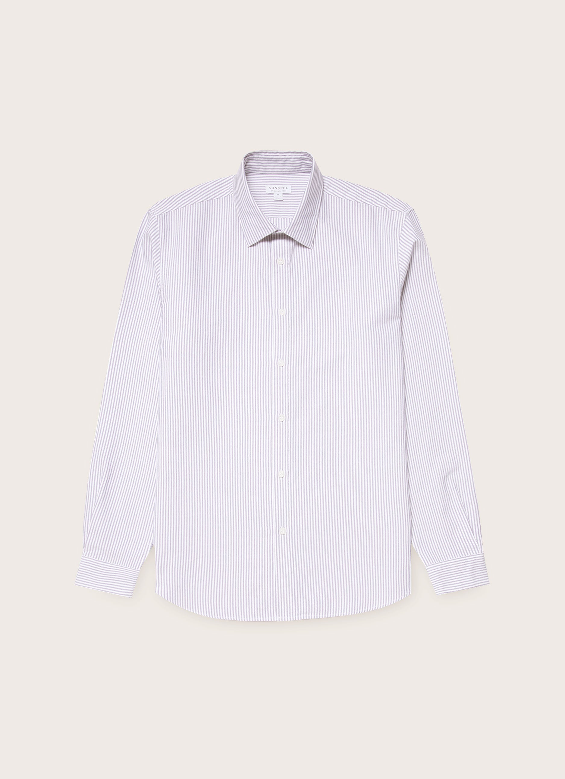Men's Oxford Shirt in White/Navy
