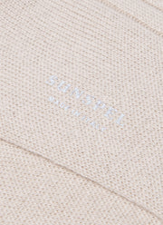 Men's Cashmere Ribbed Socks in Natural