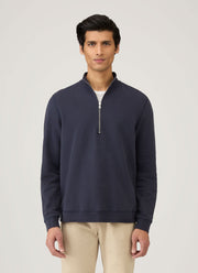 Men's Half Zip Loopback Sweatshirt in Navy