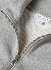 Men's Half Zip Loopback Sweatshirt in Grey Melange