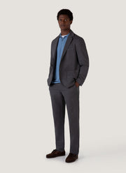Men's Cotton Linen Trouser in Charcoal