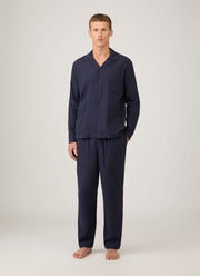 Men's Cotton Flannel Pyjama Trouser in Navy