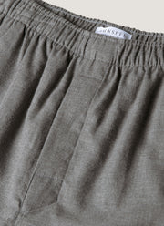 Men's Cotton Flannel Pyjama Trouser in Mid Grey Melange