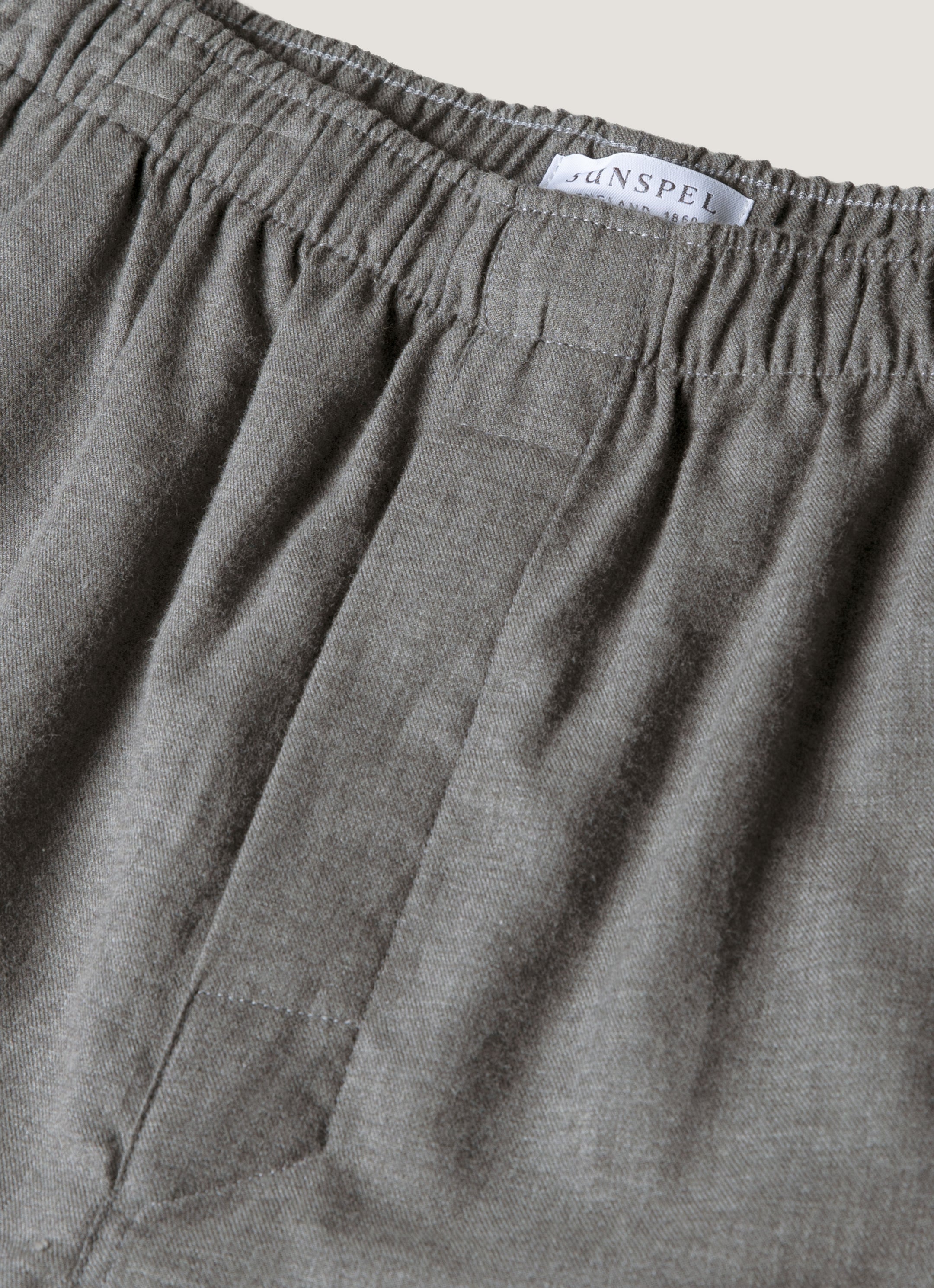 Men's Cotton Flannel Pyjama Trouser in Mid Grey Melange