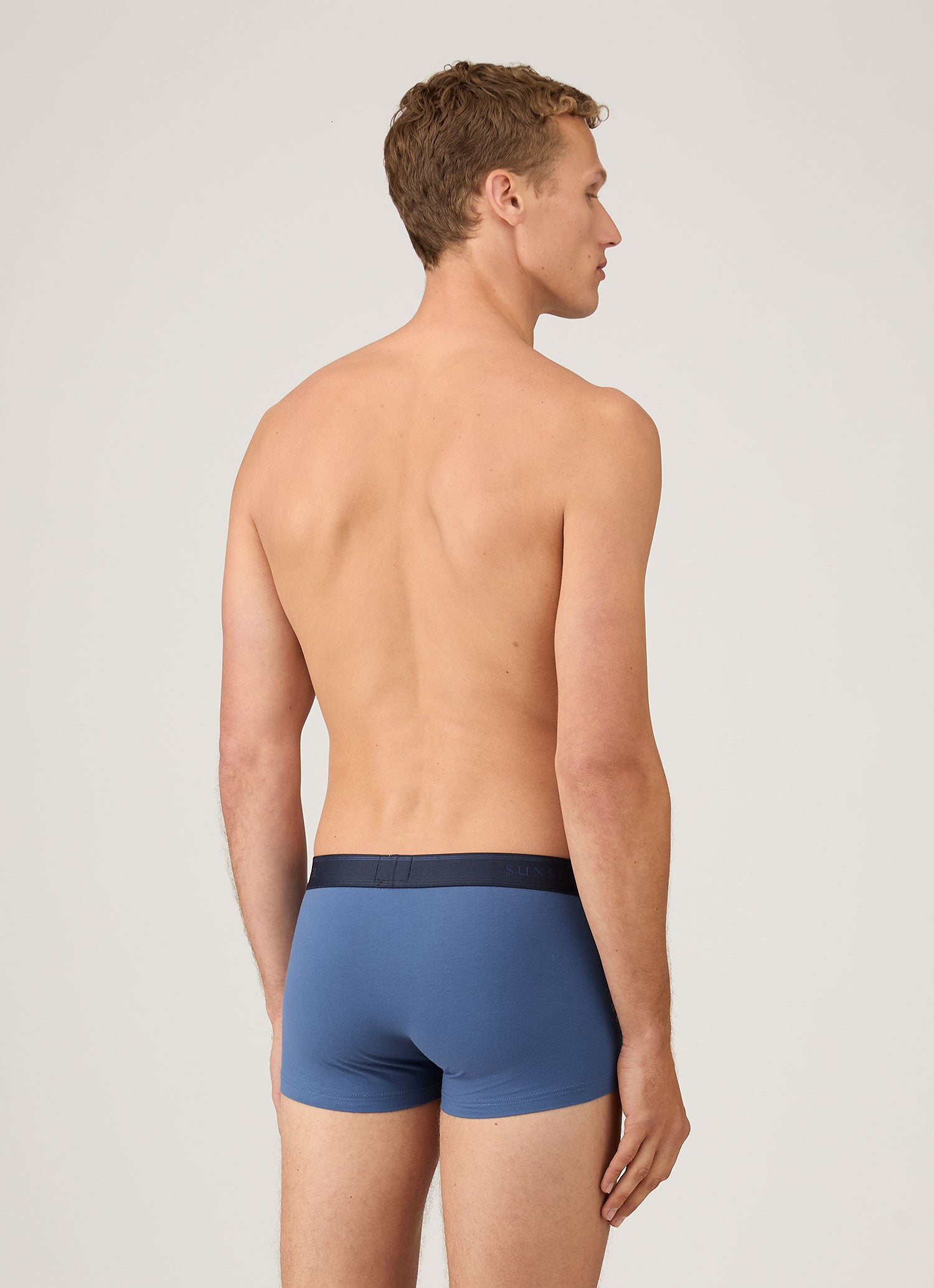 Men's Stretch Cotton Trunks in Atlantic Blue