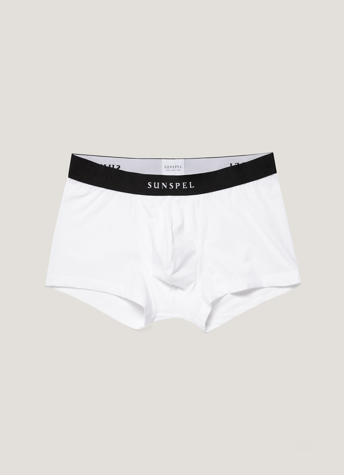 Men's Logo Stretch Cotton Trunks in White/Black
