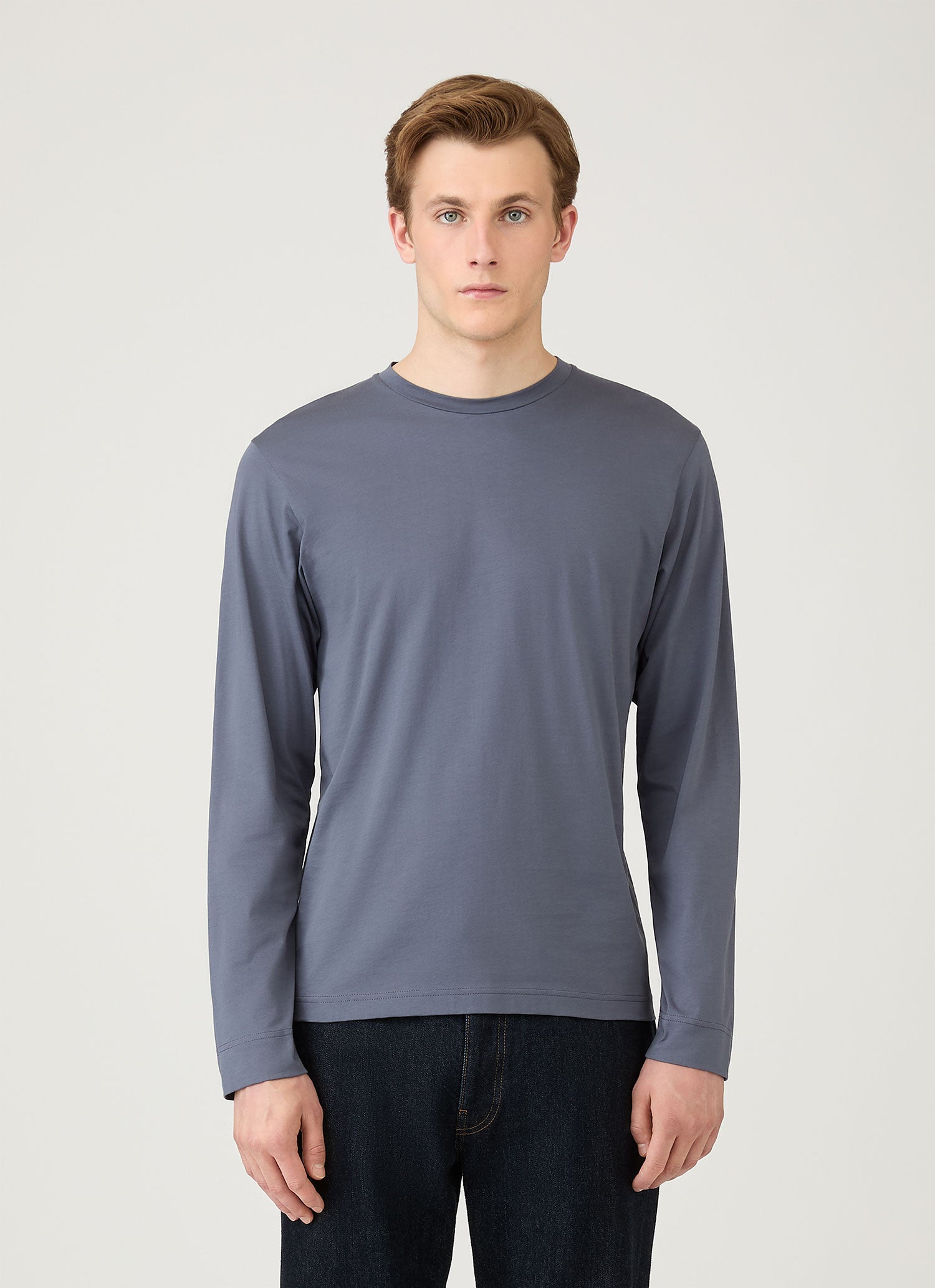 Men's Long Sleeve Riviera Midweight T-shirt in Slate Blue