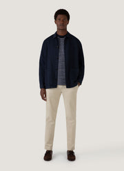 Men's Relaxed Fit Heavyweight T-shirt in Navy/White