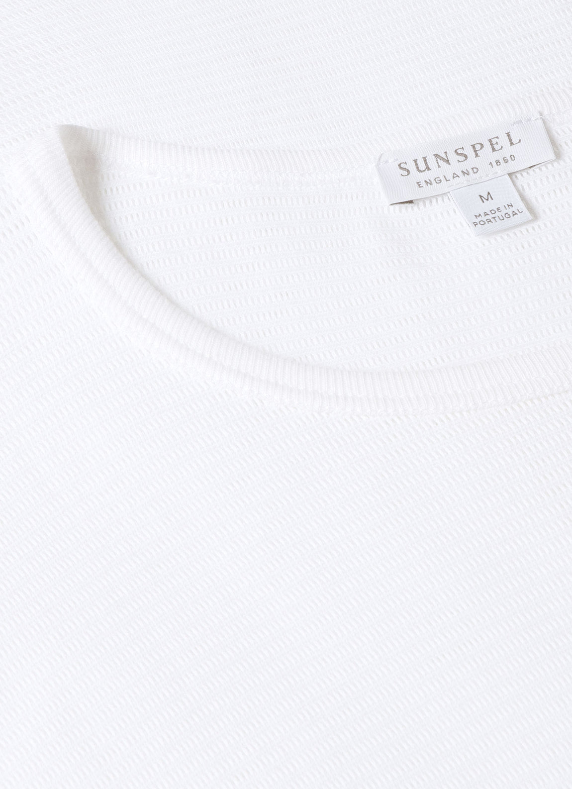 Men's Cellular Cotton Underwear T-shirt in White