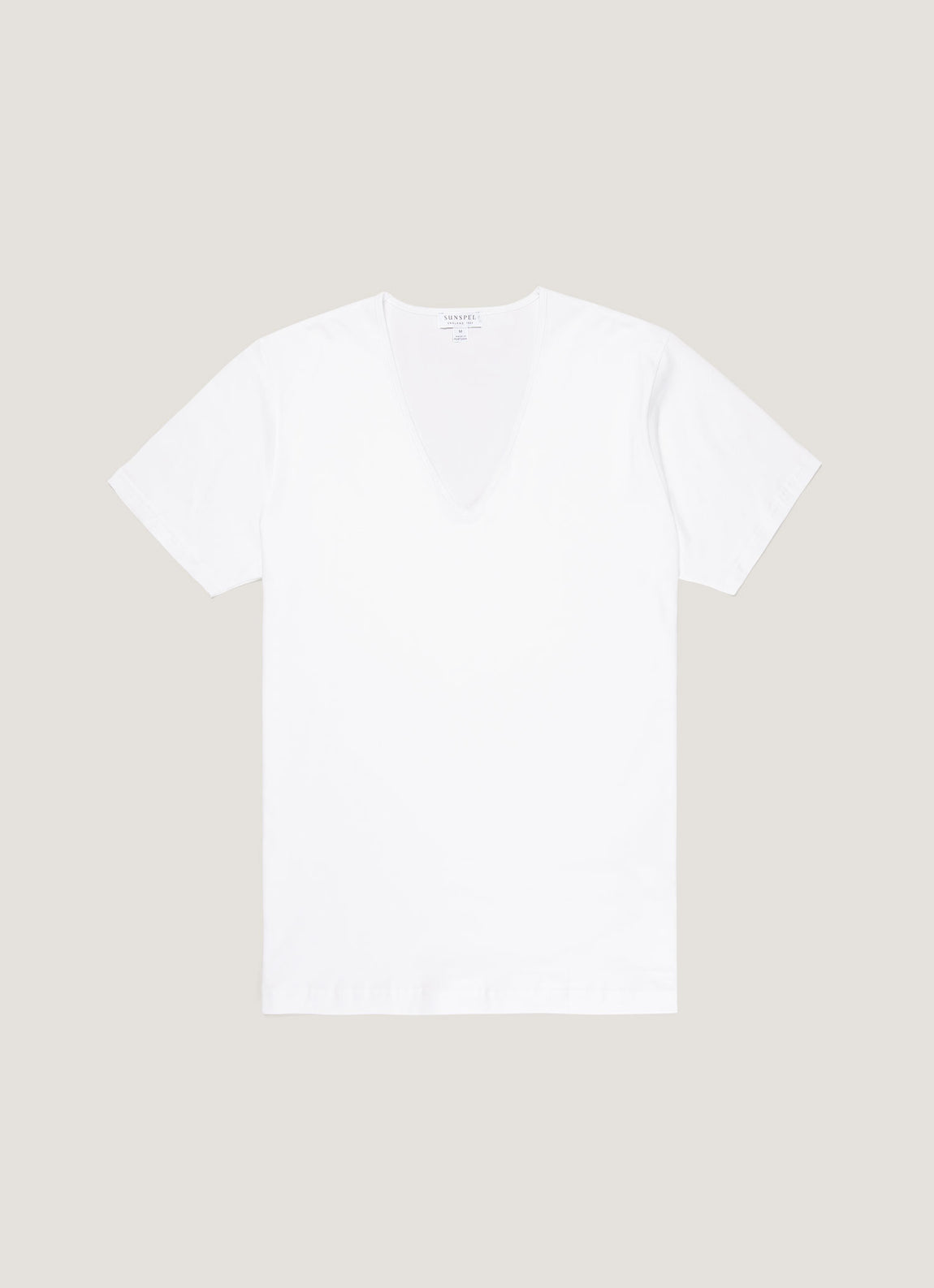 Men's Superfine Cotton V-neck Underwear T-shirt in White