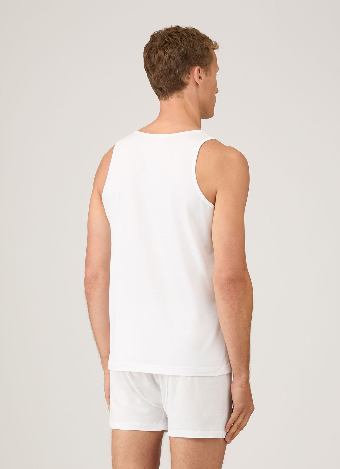 Men's Superfine Cotton Underwear Vest in White