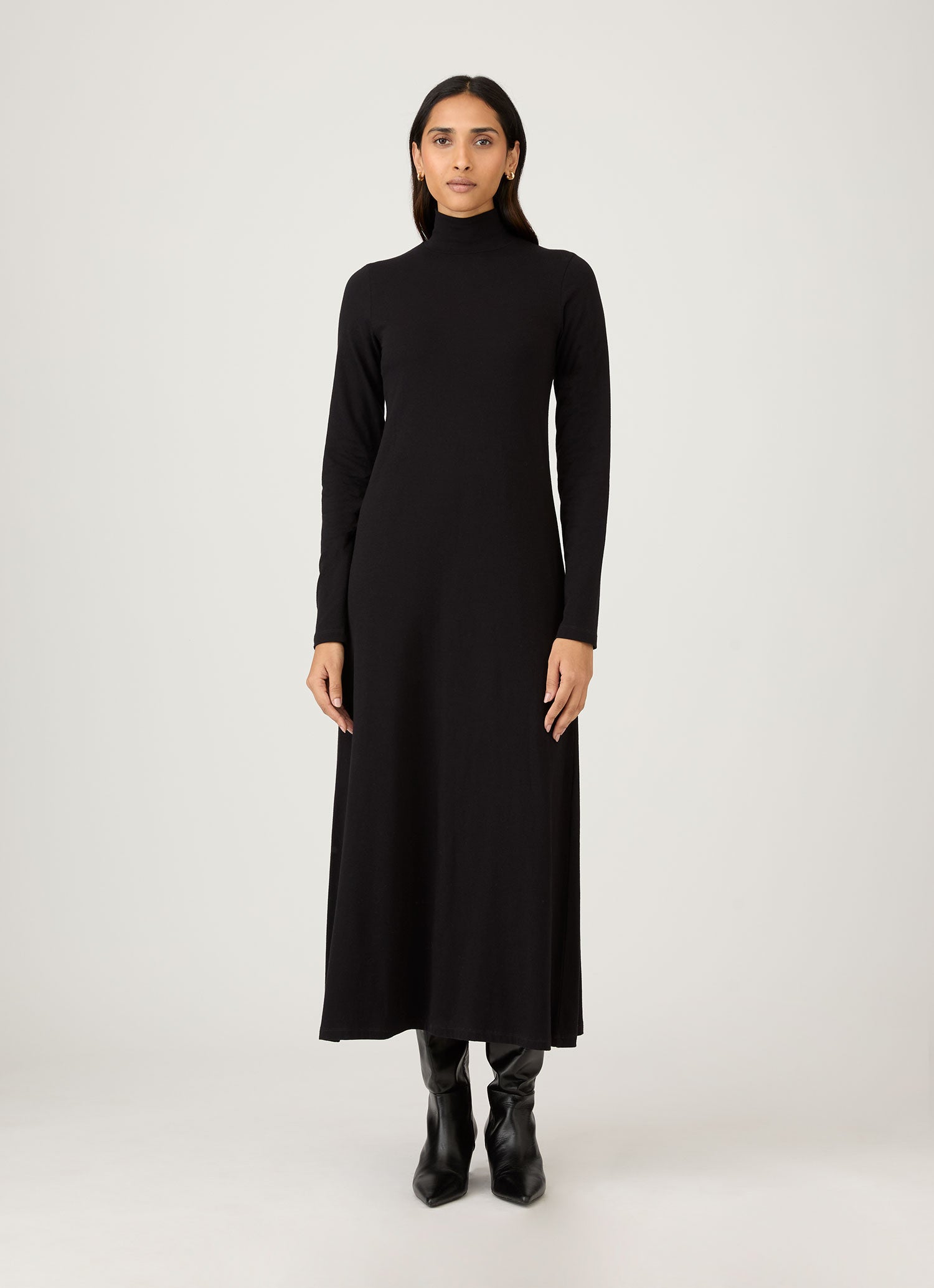 Women's Jersey Midi Dress in Black