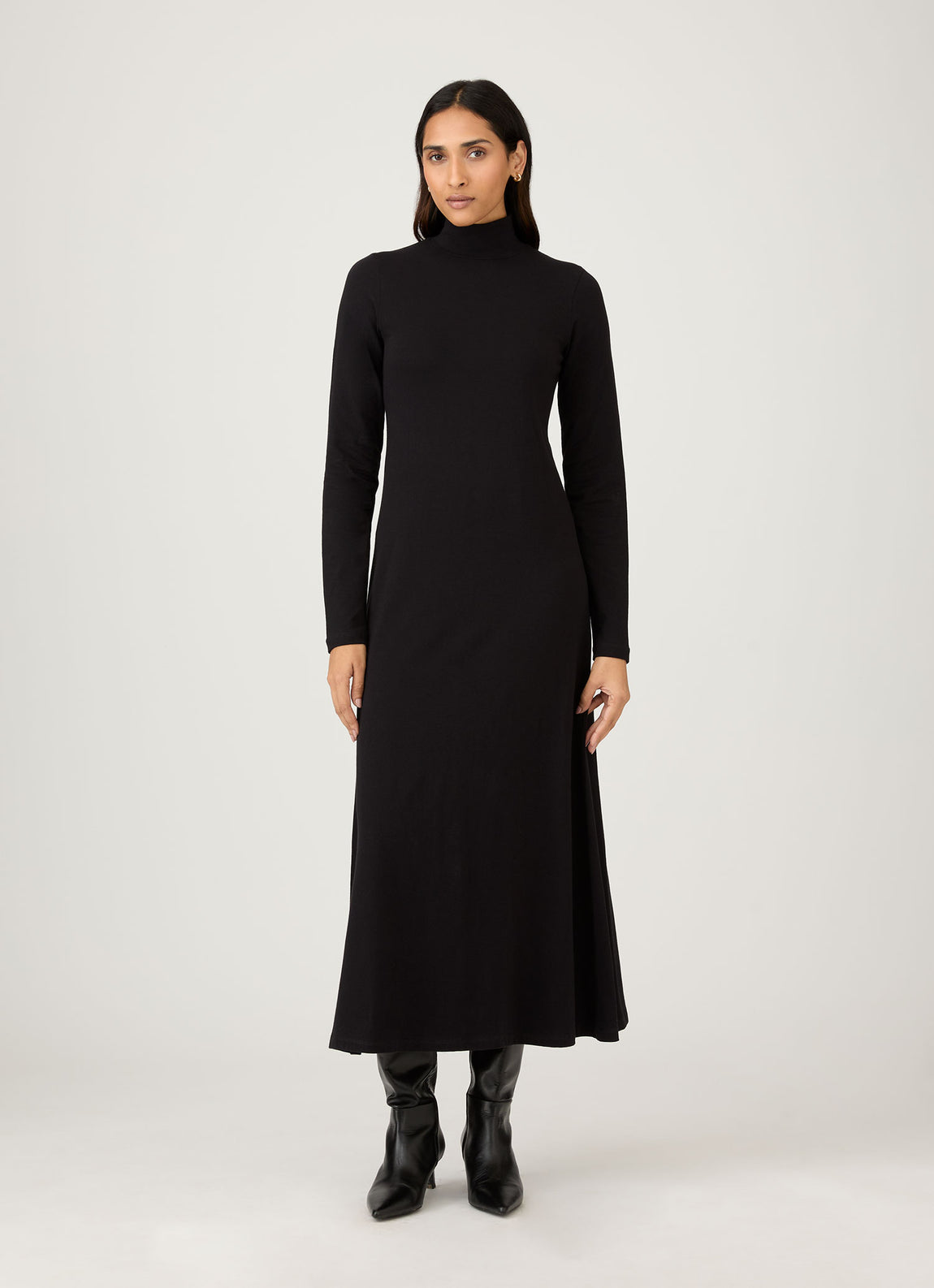 Women's Jersey Midi Dress in Black