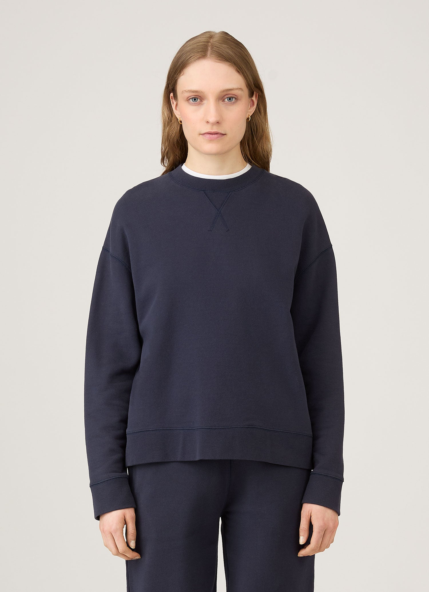 Women's Relaxed Loopback Sweatshirt in Navy