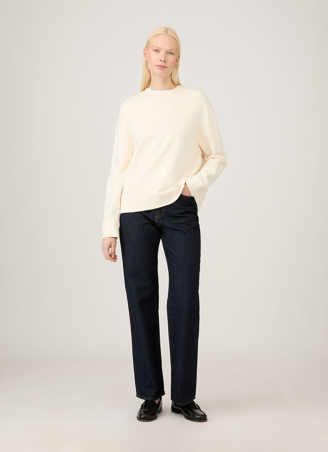 Women's Relaxed Loopback Sweatshirt in Undyed