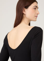 Women's Scoop Back Top in Black