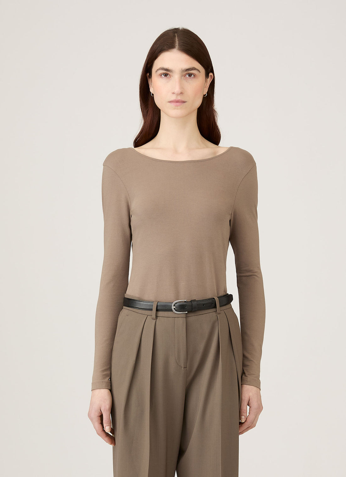 Women's Stretch Cotton Scoop Back Top in Cedar