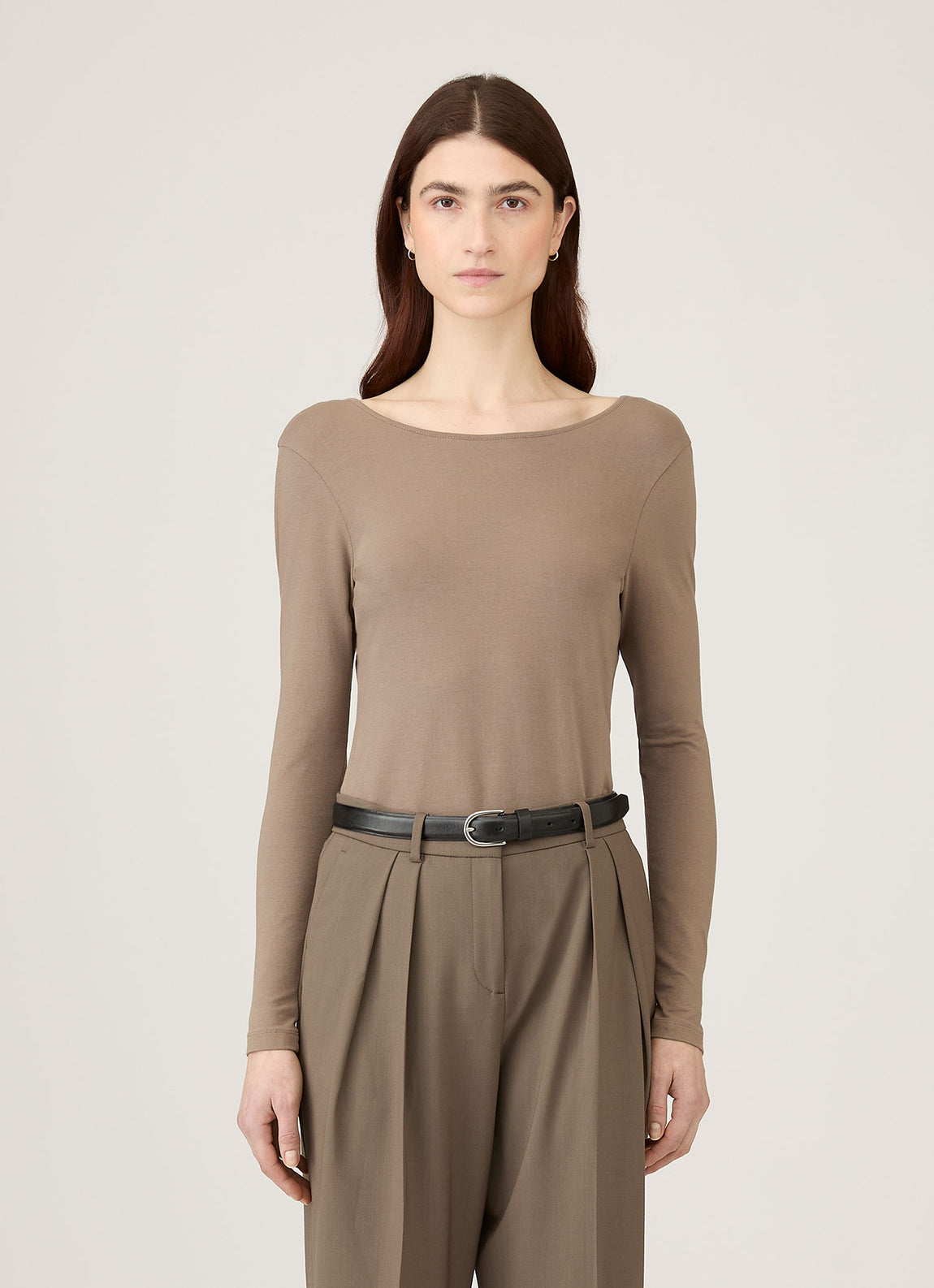 Women's Stretch Cotton Scoop Back Top in Cedar