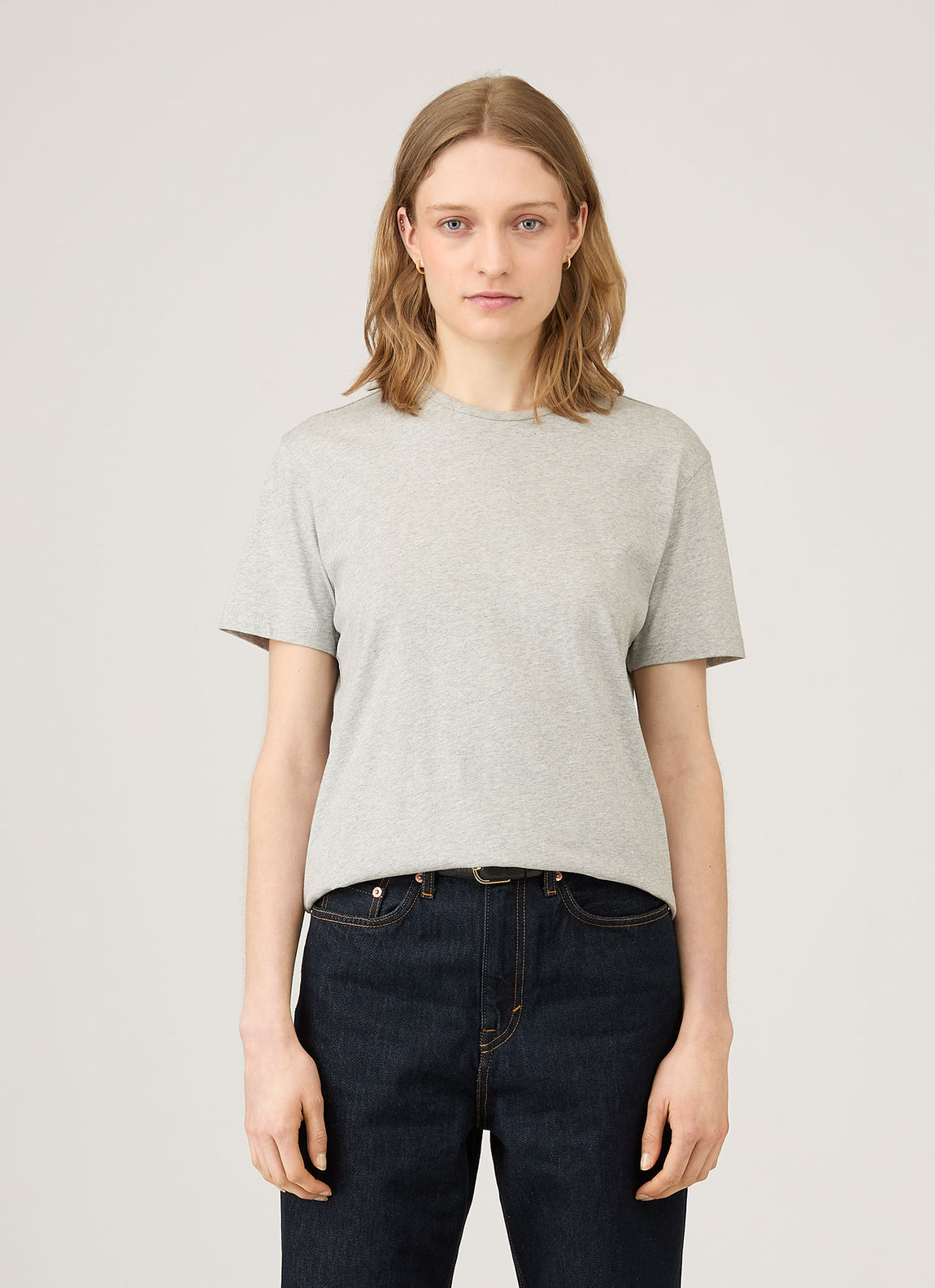 Women's Boy Fit T-shirt in Grey Melange