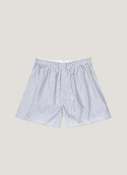 Men's Classic Boxer Shorts in White/Navy Pinstripe