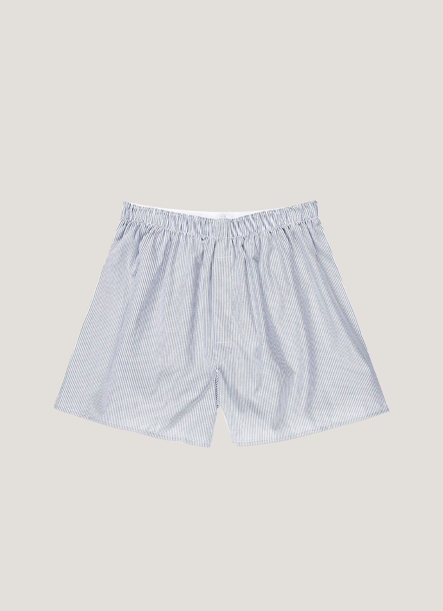 Men's Classic Boxer Shorts in White/Navy Pinstripe