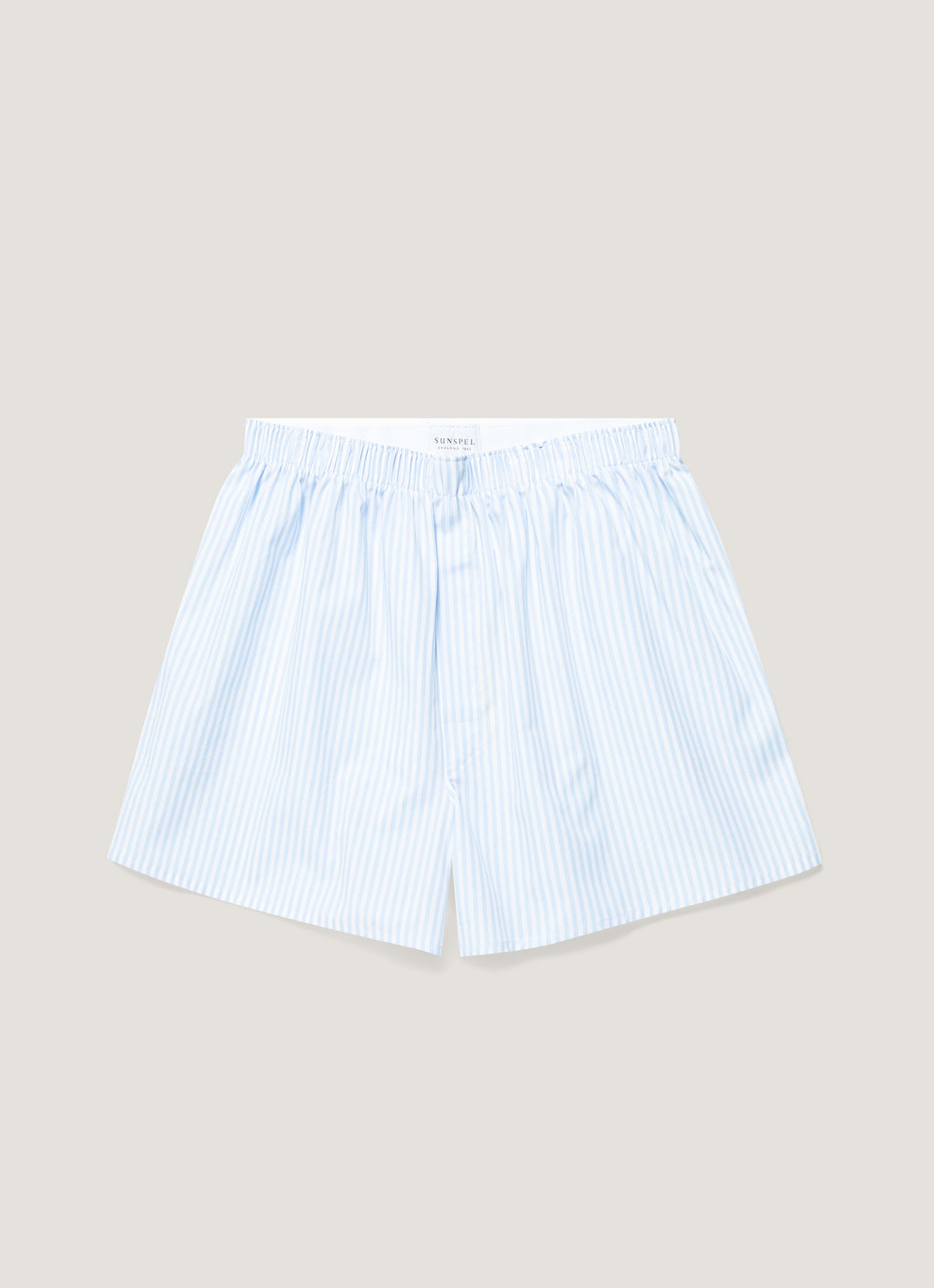 Men's Classic Boxer Shorts in White/Light Blue