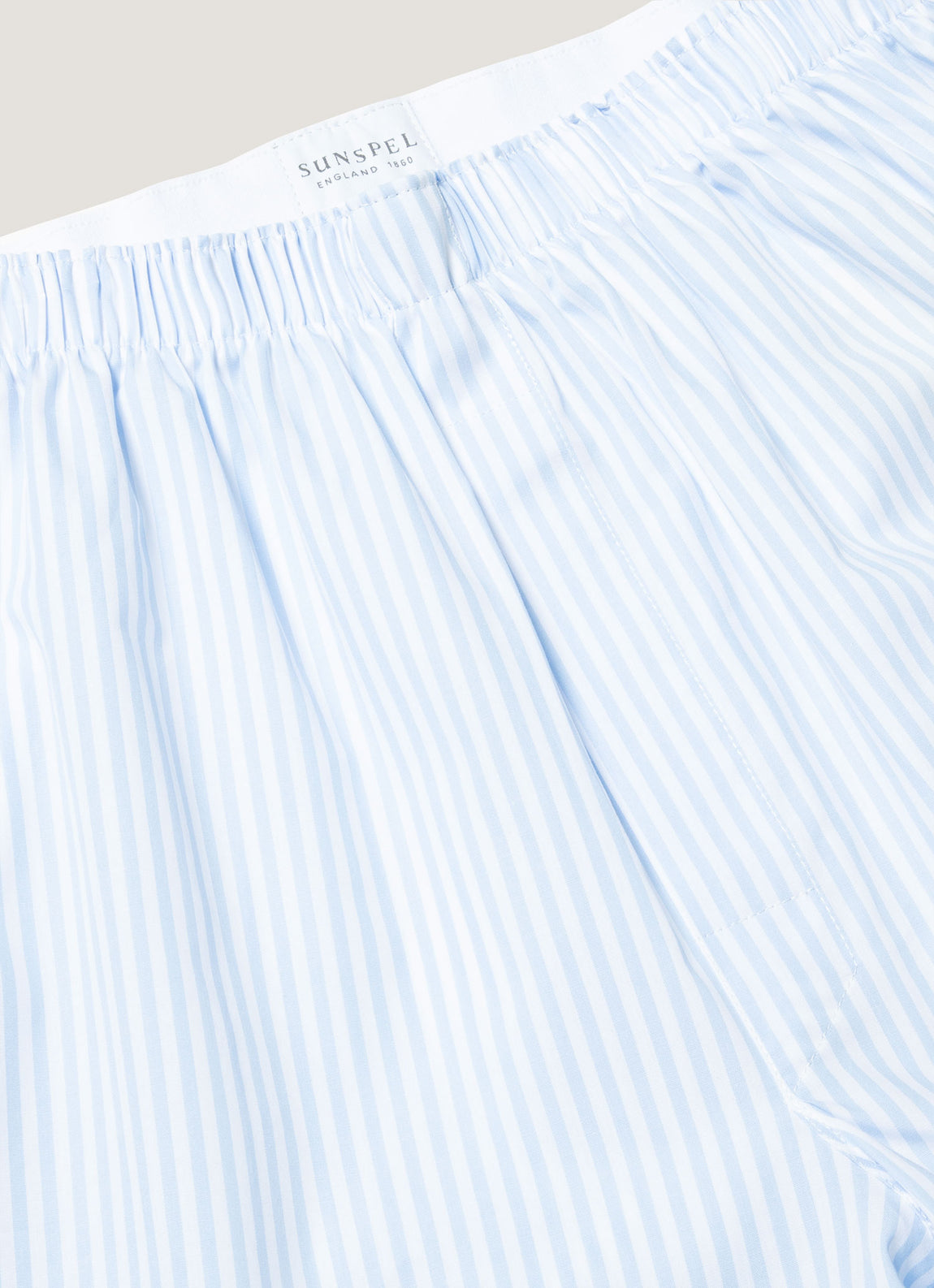 Men's Classic Boxer Shorts in White/Light Blue
