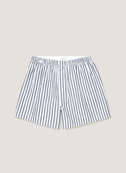Men's Classic Boxer Shorts in White/Navy Stripe