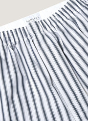 Men's Classic Boxer Shorts in White/Navy Stripe