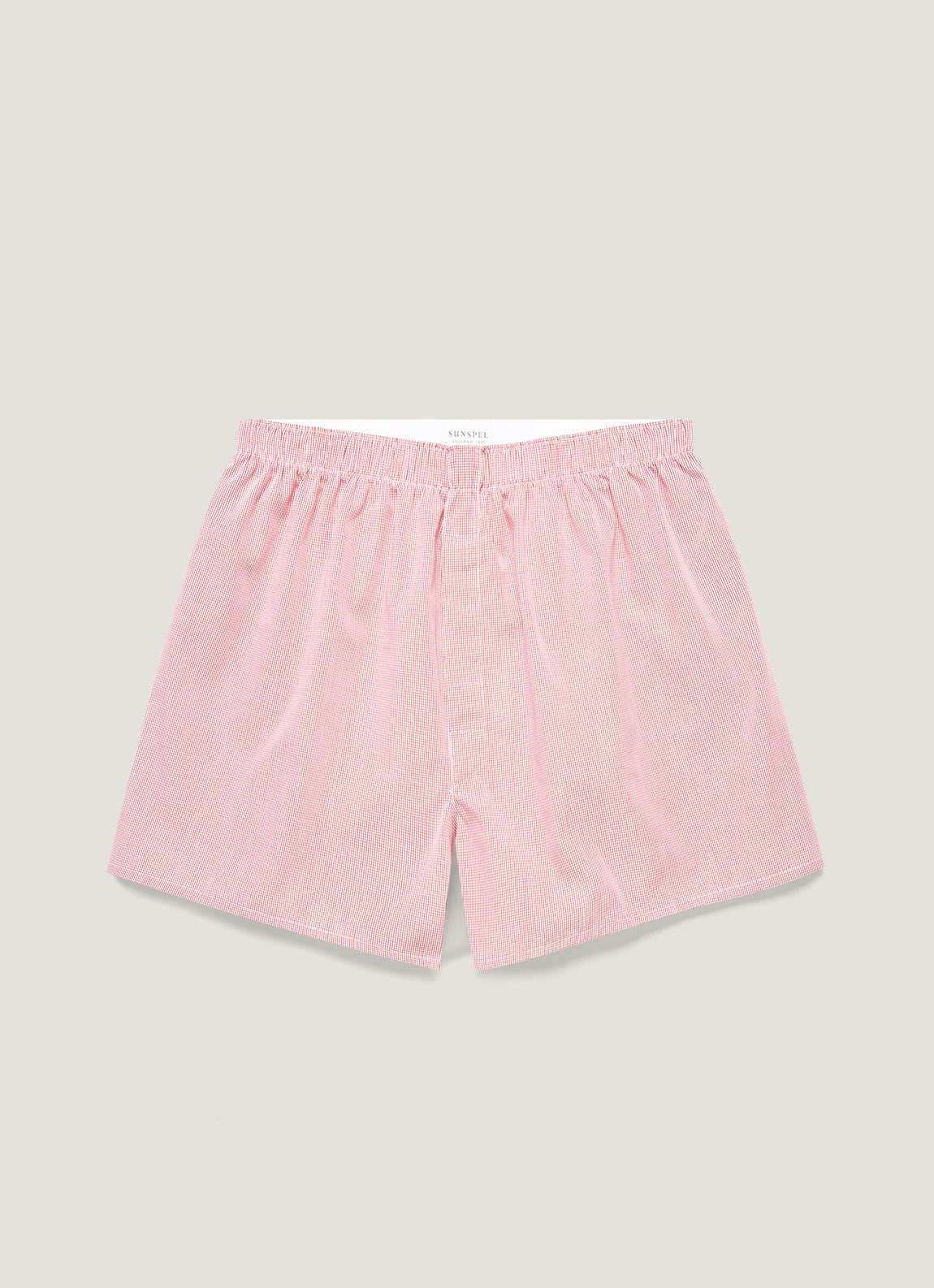 Men's Classic Boxer Shorts in Red Micro Gingham