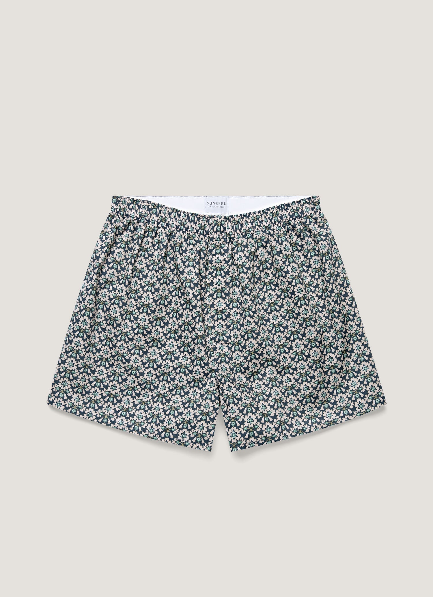 Men's Classic Boxer Shorts in Liberty Fabric in Navy/White Macsen