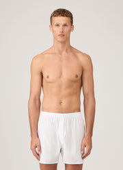 Men's Long Cut Classic Boxer Shorts in White