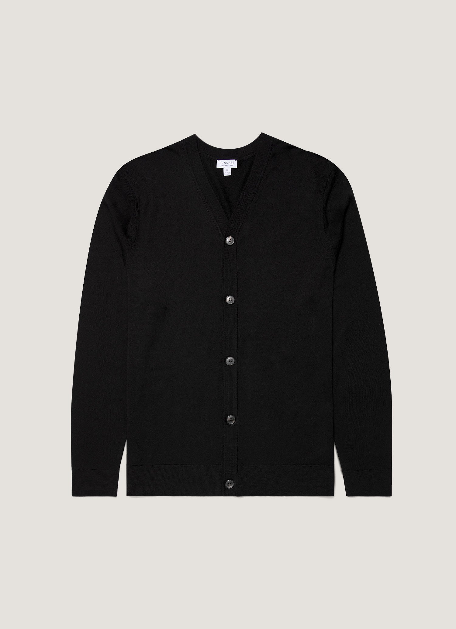 Men's Extra-Fine Merino Cardigan in Black