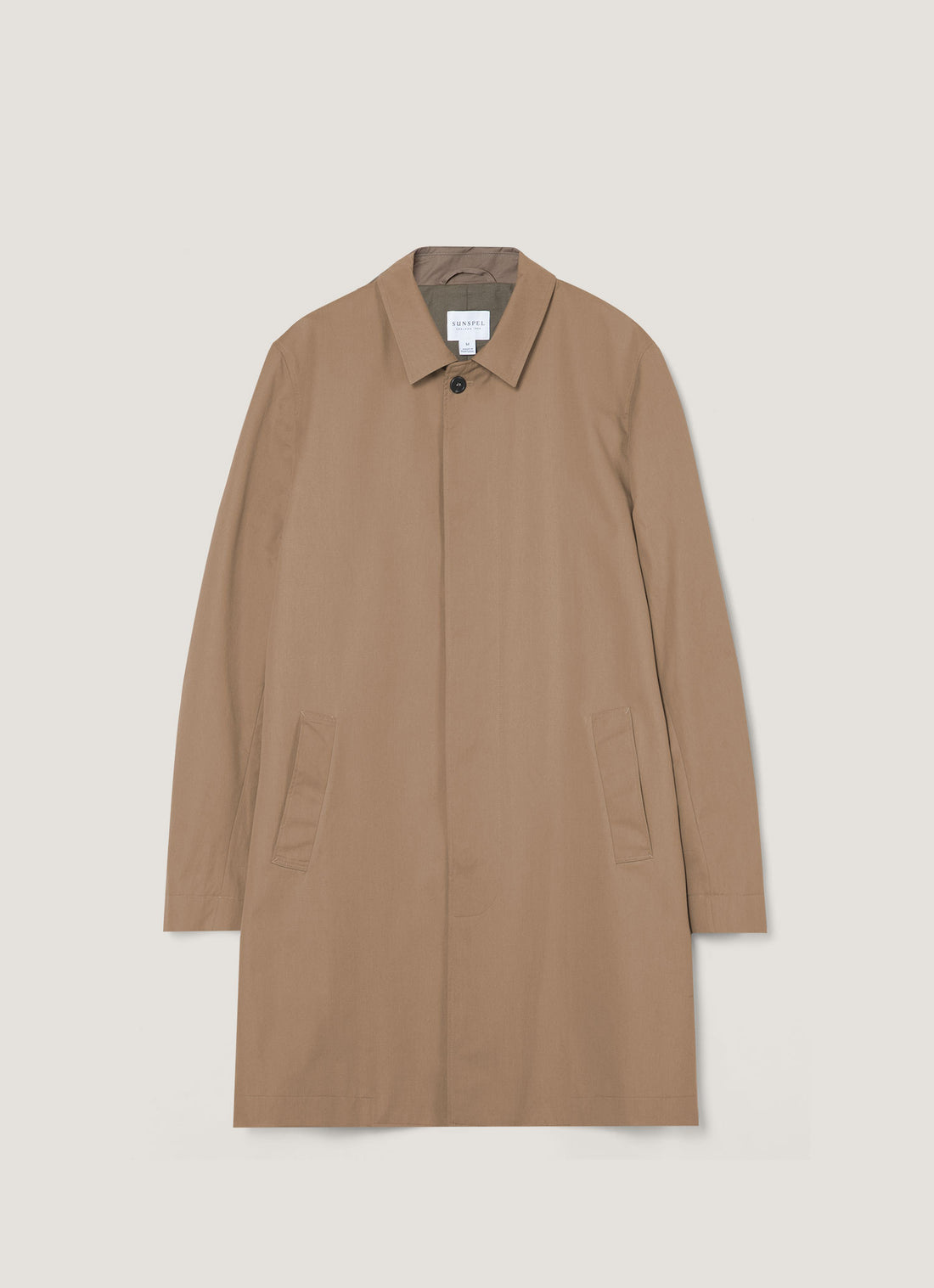 Men's Showerproof Cotton Mac in Dark Stone