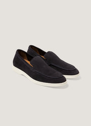 Men's Suede Loafer in Navy