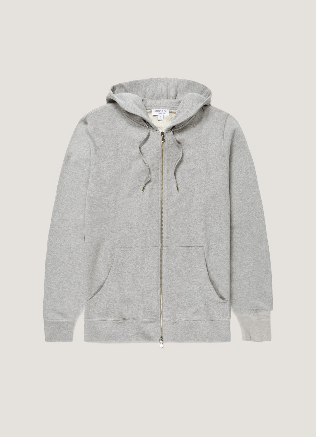 Men's Loopback Zip Hoodie in Grey Melange