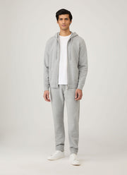 Men's Loopback Zip Hoodie in Grey Melange