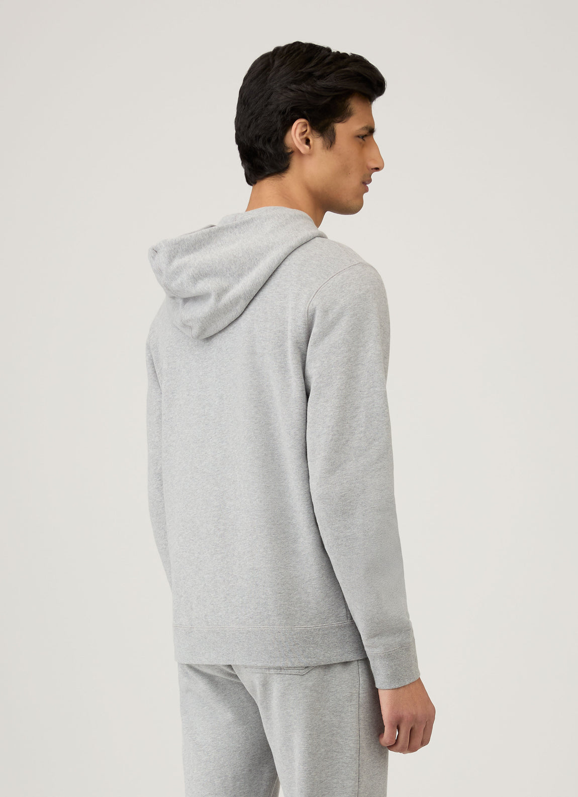 Men's Loopback Zip Hoodie in Grey Melange