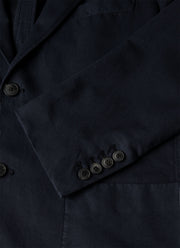 Men's Cotton Linen Unstructured Blazer in Navy